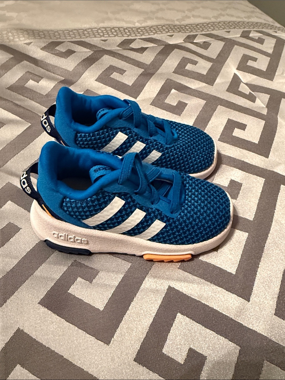 adidas Kids Royal Blue and White Mesh Running Sneakers